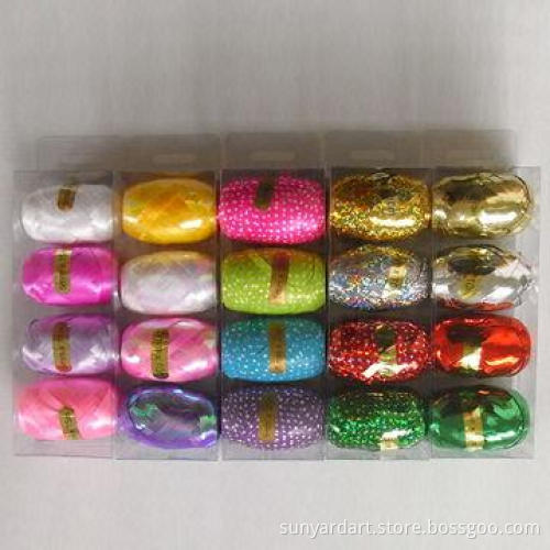 Curling ribbon egg, 5mm x 10m 4pcs/pvc box